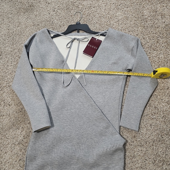 Gucci Wool-Blend Gray Stretch Dress Size S NWT - Picture 9 of 16